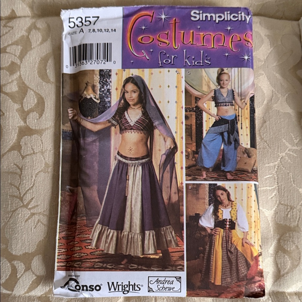 Simplicity Kids Costume with Purple and Gold Highlights